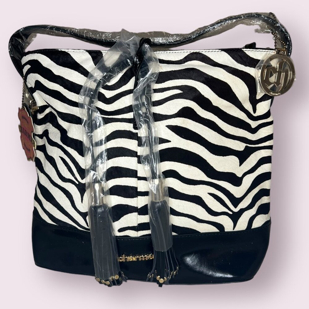 NWT Zebra Print Purse and leather accents!